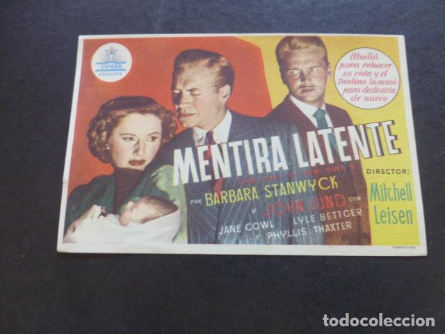 Cine: MENTIRA LATENTE PROGRAMA DE MANO SIN PUBLICIDAD - Foto 1