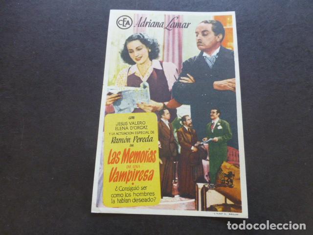 Cine: LAS MEMORIAS DE UNA VAMPIRESA PROGRAMA DE MANO SIN PUBLICIDAD - Foto 1