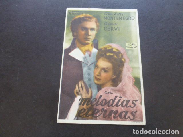 Cine: MELODIAS ETERNAS PROGRAMA DE MANO SIN PUBLICIDAD - Foto 1
