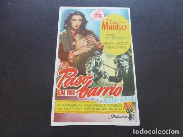 Cine: PAS&Oacute; EN MI BARRIO PROGRAMA DE MANO SIN PUBLICIDAD - Foto 1