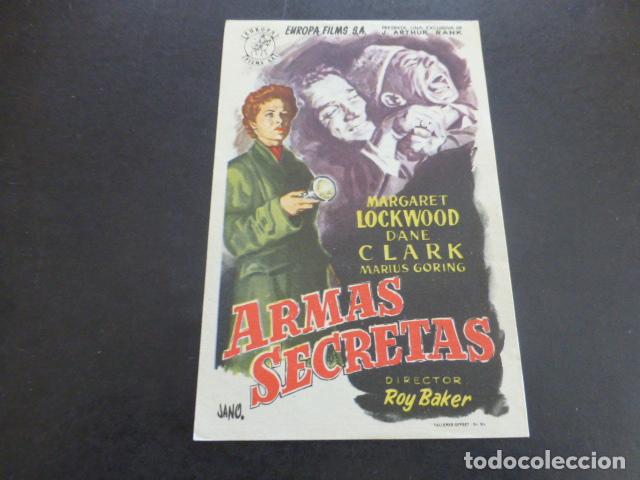 Cine: ARMAS SECRETAS PROGRAMA DE MANO SIN PUBLICIDAD - Foto 1