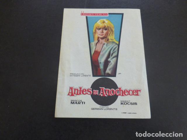 Cine: ANTES DE ANOCHECER PROGRAMA DE MANO SIN PUBLICIDAD - Foto 1