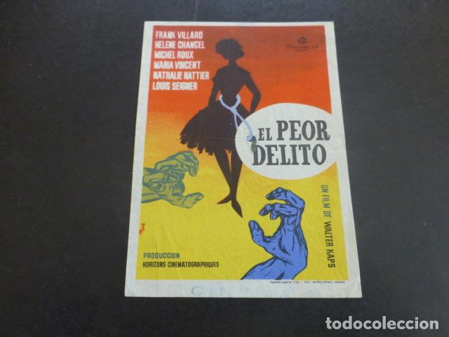 Cine: EL PEOR DELITO PROGRAMA DE MANO SIN PUBLICIDAD - Foto 1