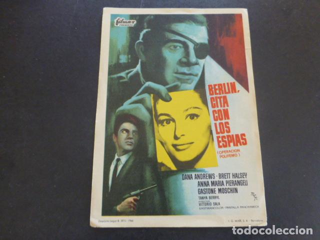 Cine: BERLIN CITA CON LOS ESPIAS PROGRAMA DE MANO SIN PUBLICIDAD - Foto 1
