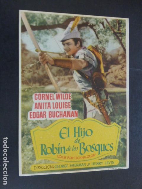 Cine: EL HIJO DE ROBIN DE LOS BOSQUES PROGRAMA DE MANO SIN PUBLICIDAD - Foto 1
