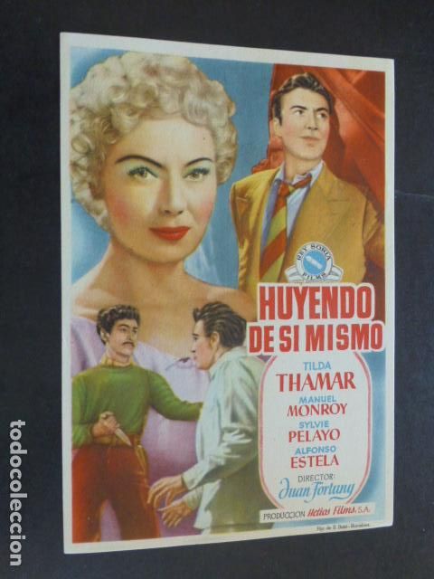 Cine: HUYENDO DE SI MISMO PROGRAMA DE MANO SIN PUBLICIDAD - Foto 1