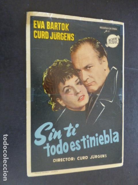Cine: SIN TI TODO ES TINIEBLA PROGRAMA DE MANO SIN PUBLICIDAD - Foto 1