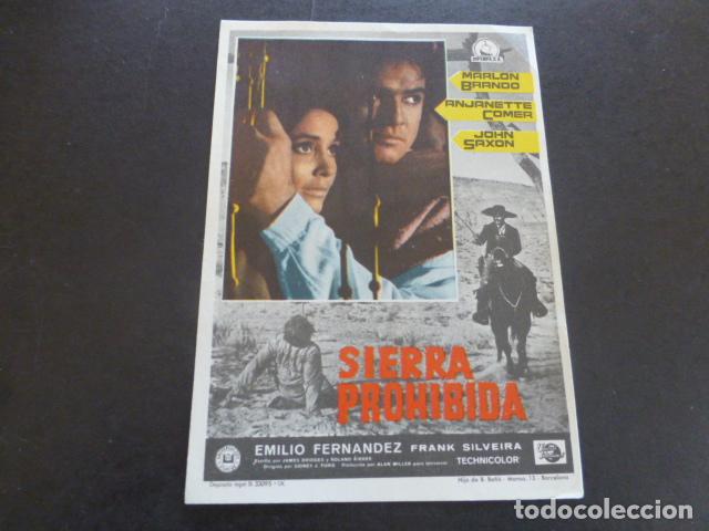 Cine: SIERRA PROHIBIDA PROGRAMA DE MANO SIN PUBLICIDAD - Foto 1