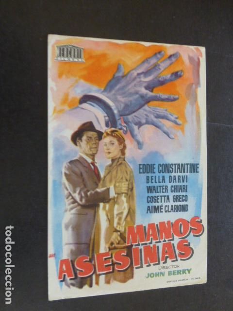 Cine: MANOS ASESINAS PROGRAMA DE MANO SIN PUBLICIDAD - Foto 1