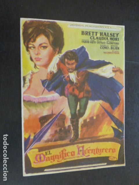 Cine: EL MAGNIFICO AVENTURERO PROGRAMA DE MANO SIN PUBLICIDAD - Foto 1
