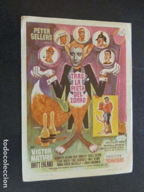 Cine: TRAS LA PISTA DEL ZORRO PROGRAMA DE MANO SIN PUBLICIDAD - Foto 1