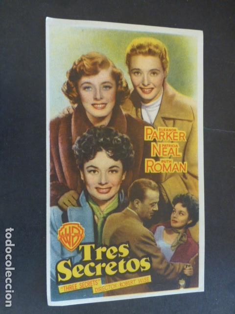 Cine: TRES SECRETOS PROGRAMA DE MANO SIN PUBLICIDAD - Foto 1