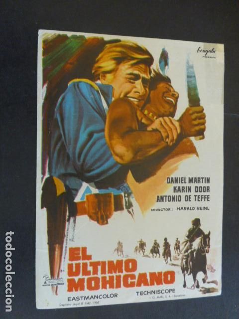 Cine: EL ULTIMO MOHICANO PROGRAMA DE MANO SIN PUBLICIDAD - Foto 1