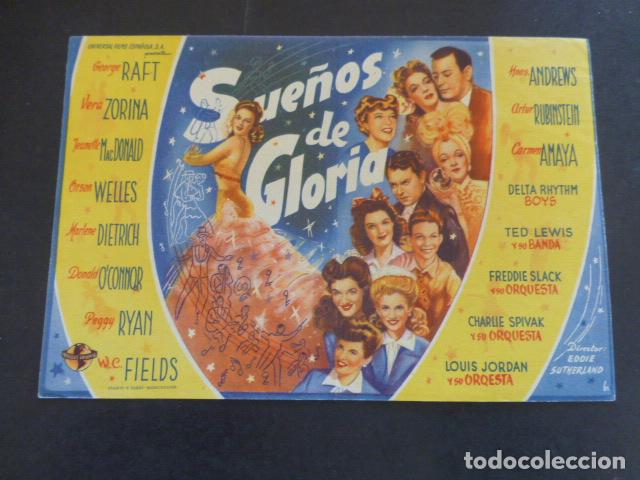 Cine: SUE&Ntilde;OS DE GLORIA PROGRAMA DE MANO SIN PUBLICIDAD - Foto 1