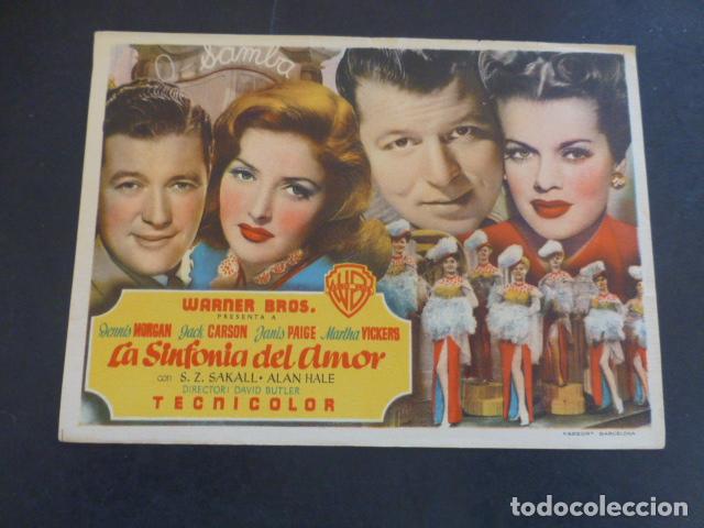 Cine: LA SINFONIA DEL AMOR PROGRAMA DE MANO SIN PUBLICIDAD - Foto 1