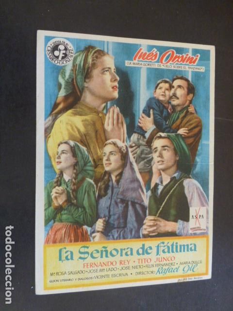 Cine: LA SE&Ntilde;ORA DE FATIMA PROGRAMA DE MANO SIN PUBLICIDAD - Foto 1