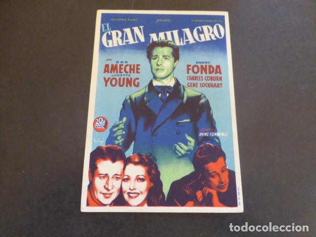 Cine: EL GRAN MILAGRO PROGRAMA DE MANO SIN PUBLICIDAD - Foto 1