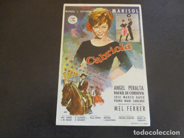 Cine: CABRIOLA PROGRAMA DE MANO SIN PUBLICIDAD - Foto 1