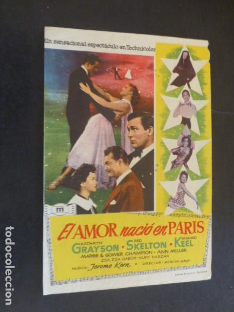 Cine: EL AMOR NACI&Oacute; EN PARIS PROGRAMA DE MANO SIN PUBLICIDAD - Foto 1