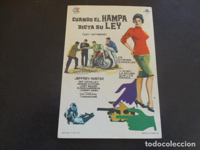 Cine: CUANDO EL HAMPA DICTA SU LEY PROGRAMA DE MANO SIN PUBLICIDAD - Foto 1