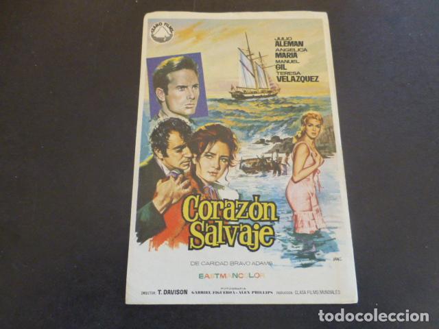 Cine: CORAZON SALVAJE PROGRAMA DE MANO SIN PUBLICIDAD - Foto 1