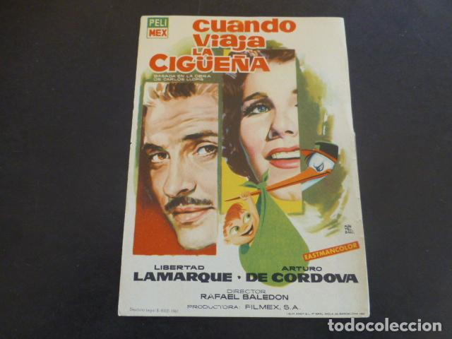 Cine: CUANDO VIAJE LA CIG&Uuml;E&Ntilde;A PROGRAMA DE MANO SIN PUBLICIDAD - Foto 1