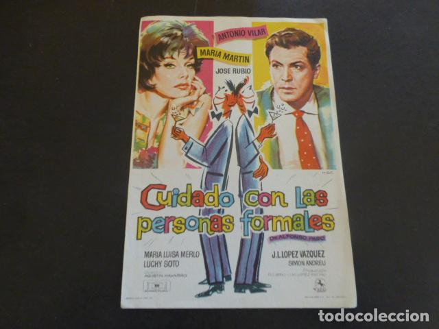 Cine: CUIDADO CON LAS PERSONAS FORMALES PROGRAMA DE MANO SIN PUBLICIDAD - Foto 1