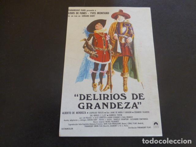 Cine: DELIRIOS DE GRANDEZA PROGRAMA DE MANO SIN PUBLICIDAD - Foto 1