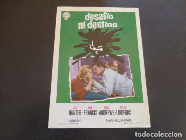 Cine: DESAFIO AL DESTINO PROGRAMA DE MANO SIN PUBLICIDAD - Foto 1