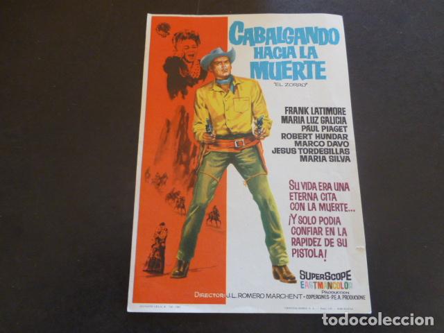 Cine: CABALGANDO HACIA LA MUERTE PROGRAMA DE MANO SIN PUBLICIDAD - Foto 1