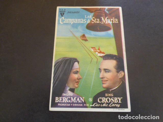 Cine: LAS CAMPANAS DE SANTA MARIA PROGRAMA DE MANO SIN PUBLICIDAD - Foto 1