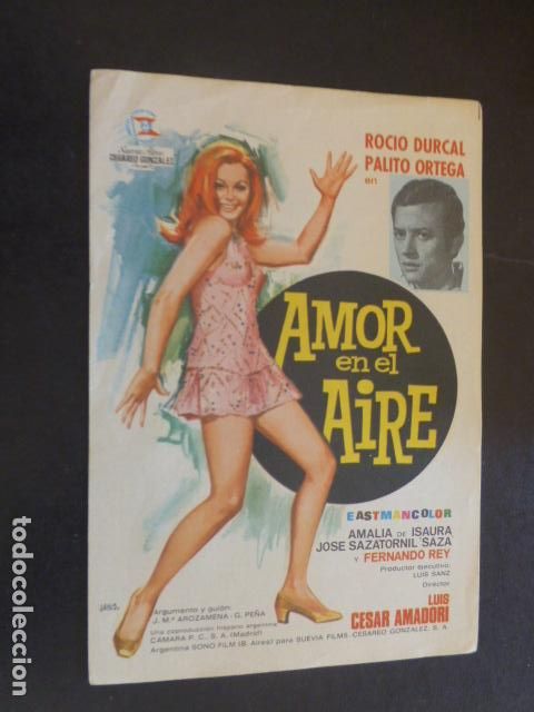 Cine: AMOR EN EL AIRE PROGRAMA DE MANO SIN PUBLICIDAD - Foto 1