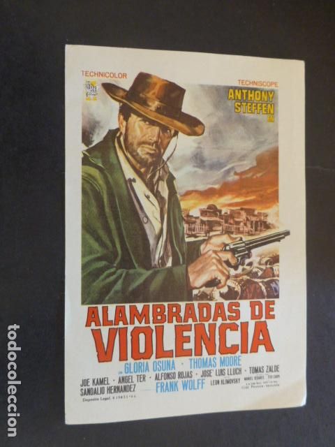 Cine: ALAMBRADAS DE VIOLENCIA PROGRAMA DE MANO SIN PUBLICIDAD - Foto 1