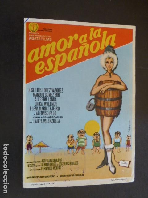 Cine: AMOR A LA ESPA&Ntilde;OLA PROGRAMA DE MANO SIN PUBLICIDAD - Foto 1