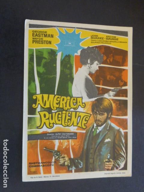 Cine: AMERICA RUGIENTE PROGRAMA DE MANO SIN PUBLICIDAD - Foto 1