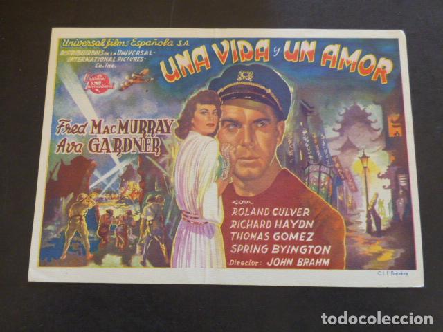 Cine: UNA VIDA Y EN UN AMOR PROGRAMA DE MANO SIN PUBLICIDAD - Foto 1