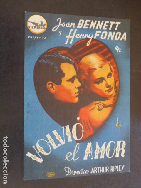 Cine: VOLVI&Oacute; EL AMOR PROGRAMA DE MANO SIN PUBLICIDAD - Foto 1