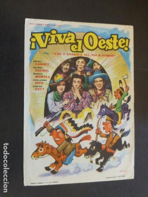 Cine: &iexcl;VIVA EL OESTE! PROGRAMA DE MANO SIN PUBLICIDAD - Foto 1