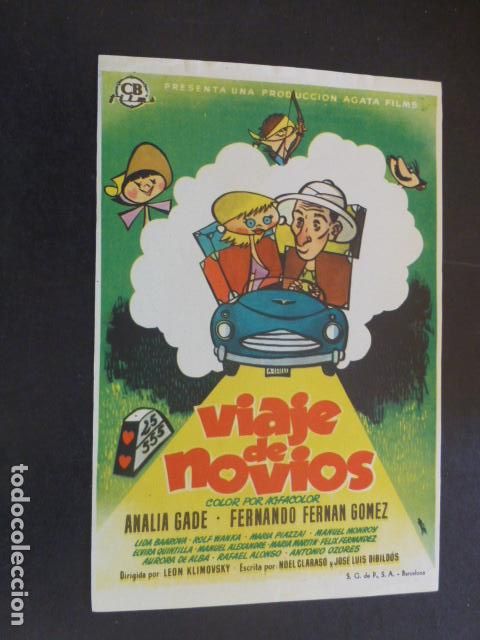 Cine: VIAJE DE NOVIOS PROGRAMA DE MANO SIN PUBLICIDAD - Foto 1