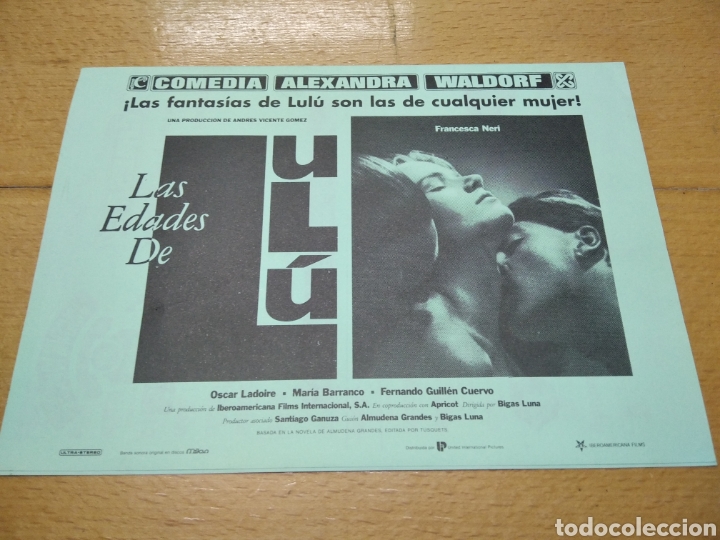 Cine: Programaci&oacute;n Cinesa 1991 Las Edades de Lul&uacute; - Foto 1