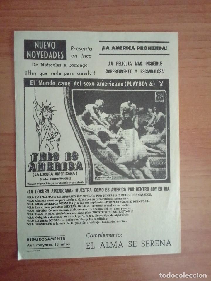 Cine: Z-- PROGRAMA DE CINE DE LA PELICULA - LA LOCURA AMERICANA- THIS IS AMERICA