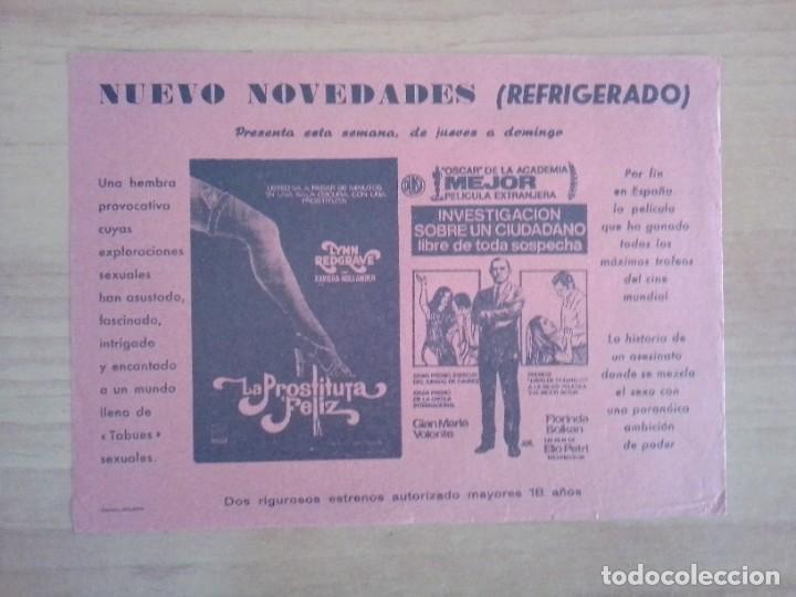 Cine: W-- PROGRAMA DE CINE DE LA PELICULA - LA PROSTITUTA FELIZ - Foto 1
