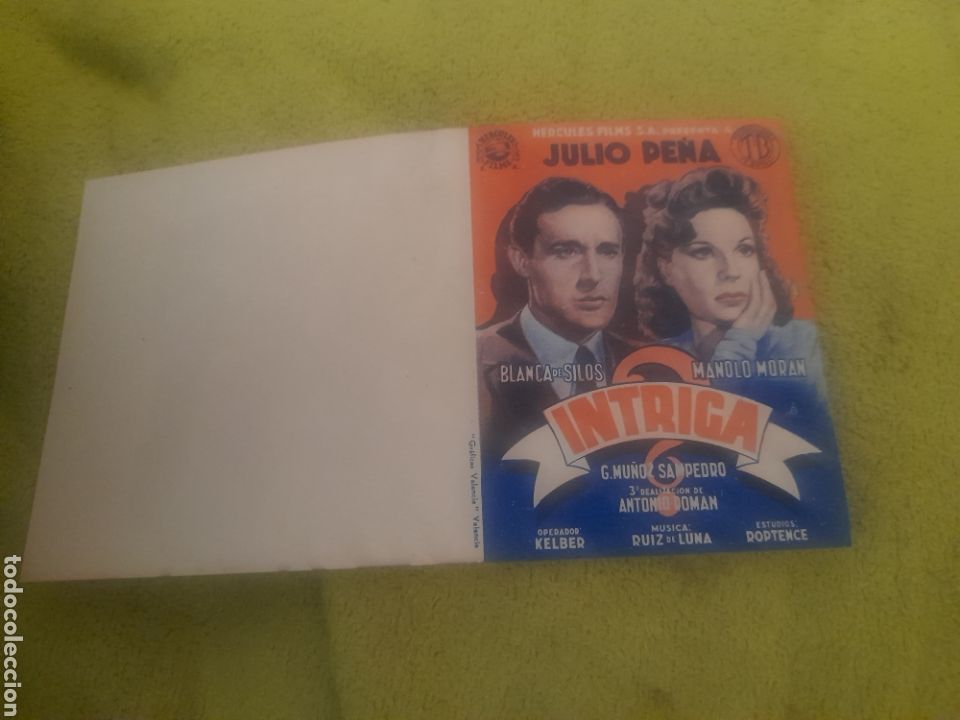 Cine: Antiguo folleto de mano, Intriga - Foto 1