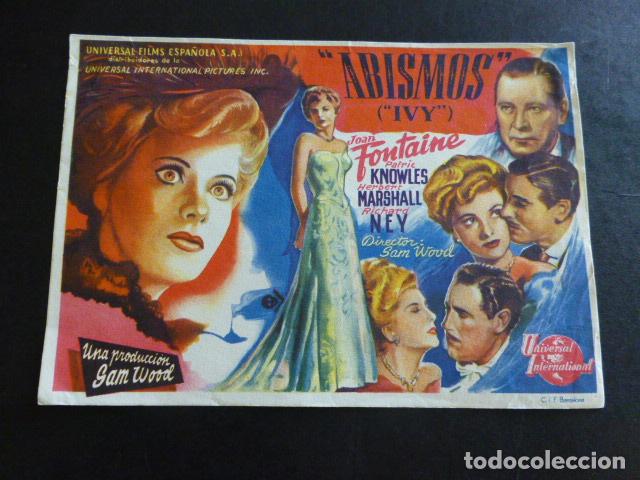 Cine: ABISMOS IVY PROGRAMA DE MANO SIN PUBLICIDAD - Foto 1
