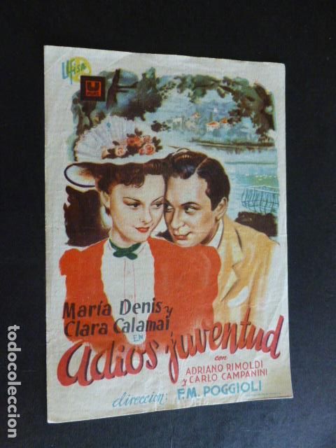 Cine: ADIOS JUVENTUD PROGRAMA DE MANO SIN PUBLICIDAD - Foto 1