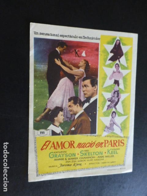 Cine: EL AMOR NACI&Oacute; EN PARIS PROGRAMA DE MANO SIN PUBLICIDAD - Foto 1