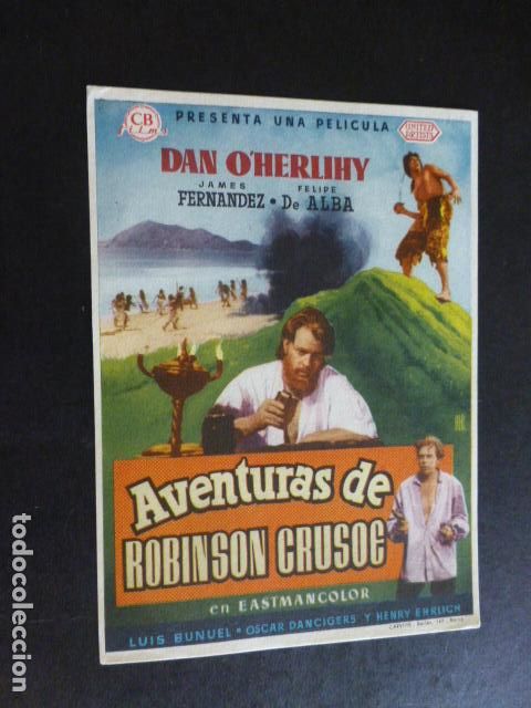 Cine: AVENTURAS DE ROBINSON CRUSOE PROGRAMA DE MANO SIN PUBLICIDAD - Foto 1