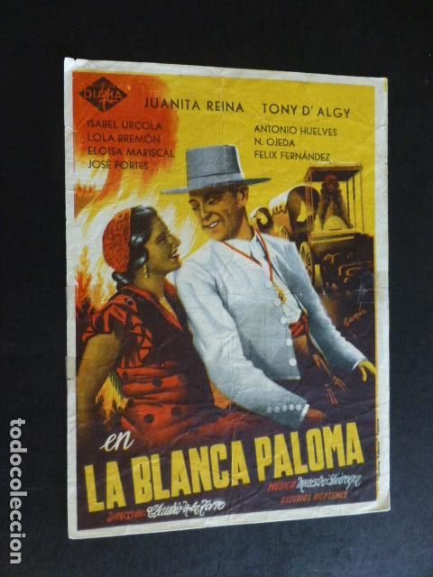 Cine: LA BLANCA PALOMA PROGRAMA DE MANO SIN PUBLICIDAD - Foto 1
