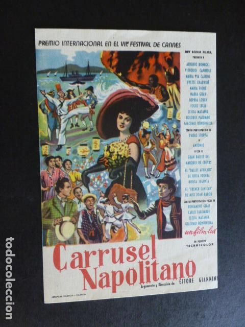 Cine: CARRUSEL NAPOLITANO PROGRAMA DE MANO SIN PUBLICIDAD - Foto 1