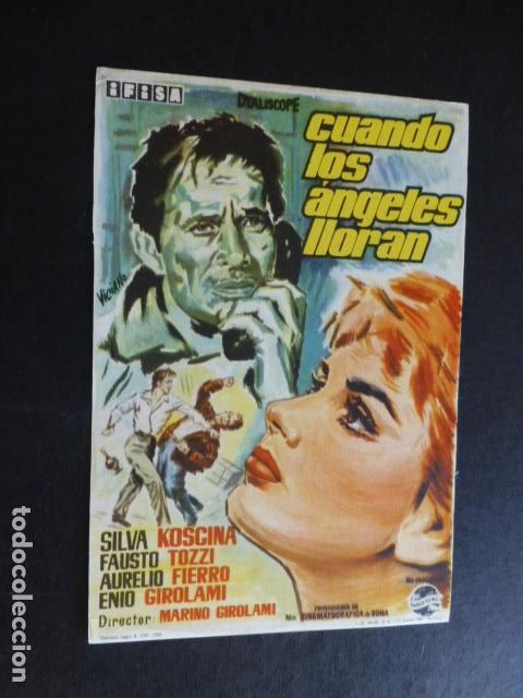 Cine: CUANDO LOS ANGELES LLORAN PROGRAMA DE MANO SIN PUBLICIDAD - Foto 1